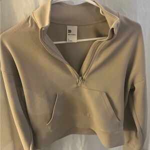 All in Motion Women's Tan Quarter-Zip Hoodie